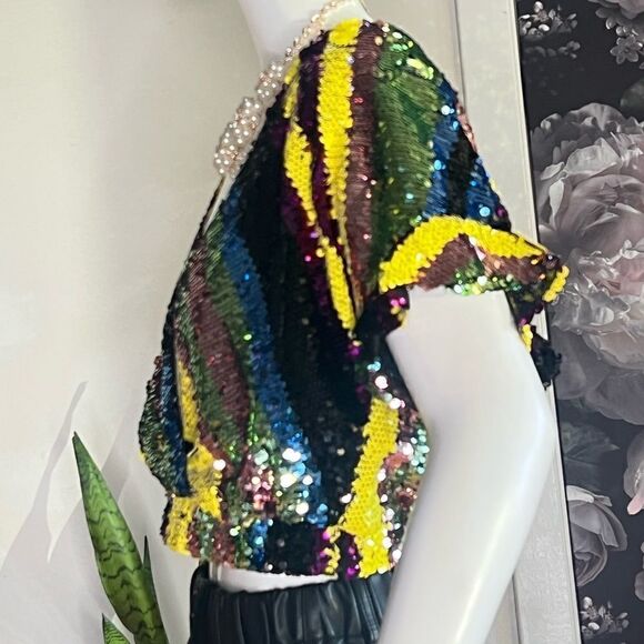 Anthropologie Sequined Surplice   - Picture 5 of 6